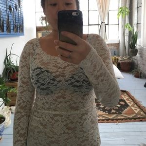 Cream lace Victoria’s Secret long sleeve top